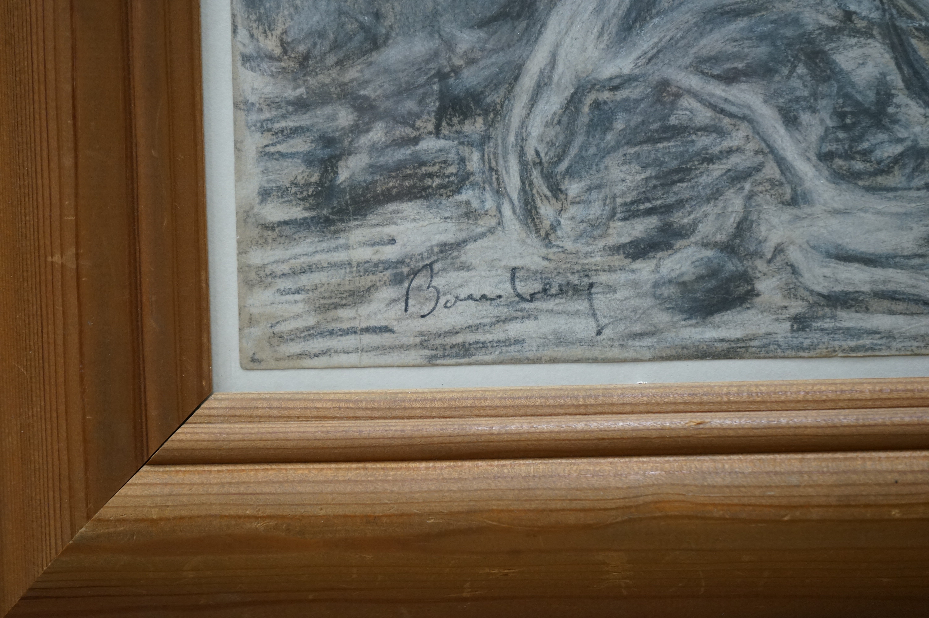 Modern British, graphite chalk on paper, 'War damage', bearing signature Bomberg, 27.5 x 23cm
